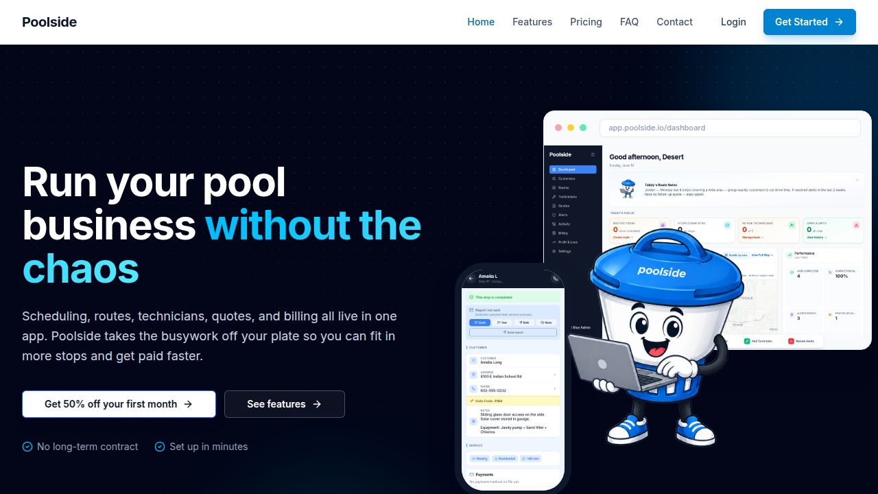 Poolside — Pool Service Software for Routes, Techs & Billing